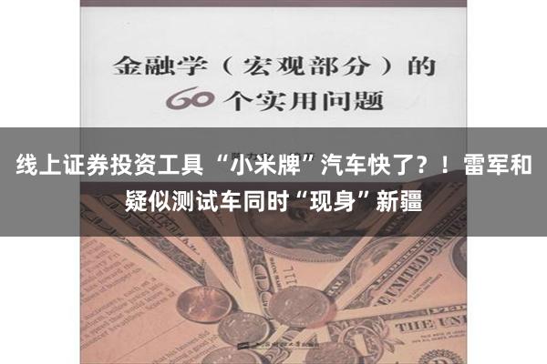 线上证券投资工具 “小米牌”汽车快了？！雷军和疑似测试车同时“现身”新疆