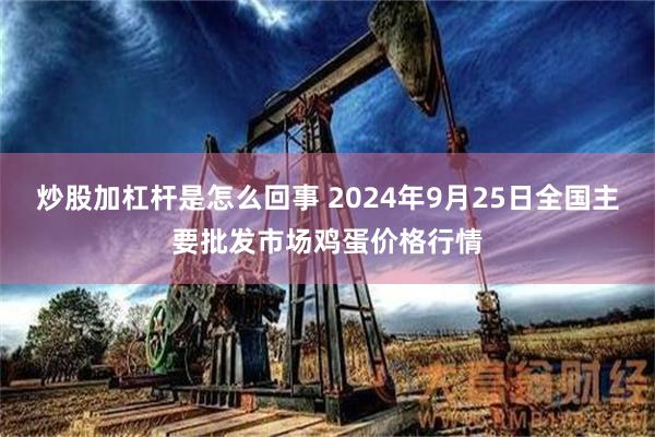 炒股加杠杆是怎么回事 2024年9月25日全国主要批发市场鸡蛋价格行情