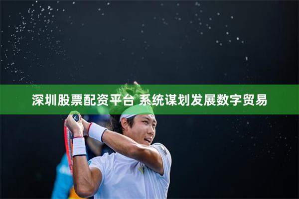 深圳股票配资平台 系统谋划发展数字贸易