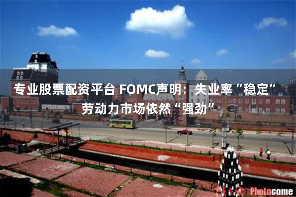 专业股票配资平台 FOMC声明：失业率“稳定” 劳动力市场依然“强劲”