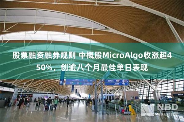 股票融资融券规则 中概股MicroAlgo收涨超450%，创逾八个月最佳单日表现
