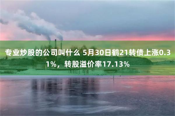专业炒股的公司叫什么 5月30日鹤21转债上涨0.31%，转股溢价率17.13%