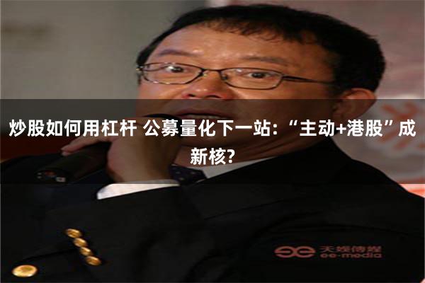 炒股如何用杠杆 公募量化下一站: “主动+港股”成新核?
