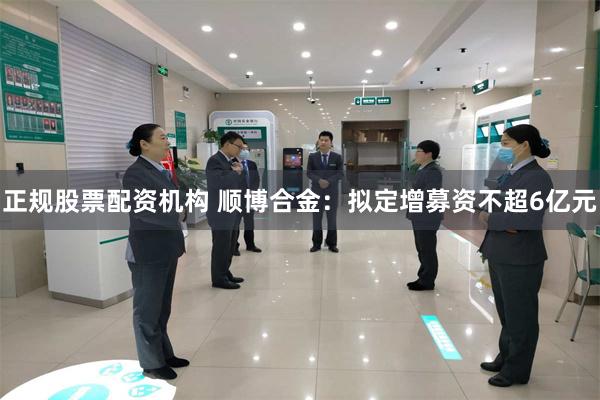 正规股票配资机构 顺博合金：拟定增募资不超6亿元