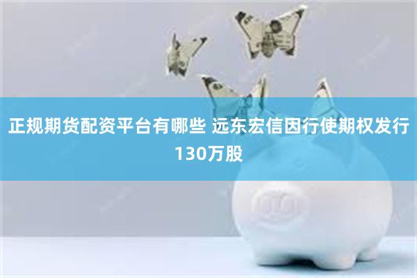 正规期货配资平台有哪些 远东宏信因行使期权发行130万股
